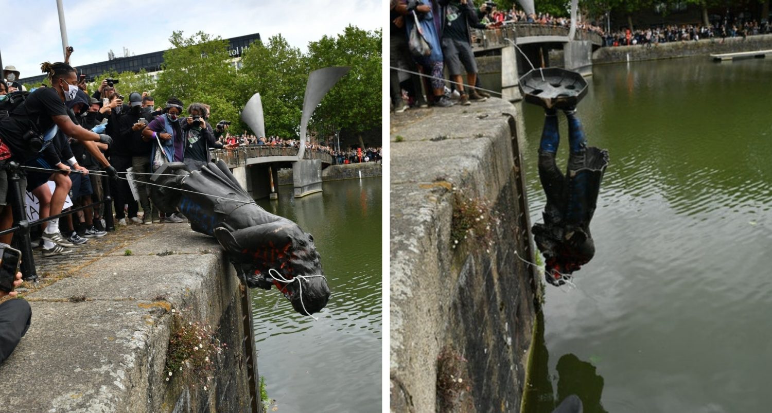 Bristol Black Lives Matter Protesters Throw Slave Trader Statue Into Harbor After Pulling It Down