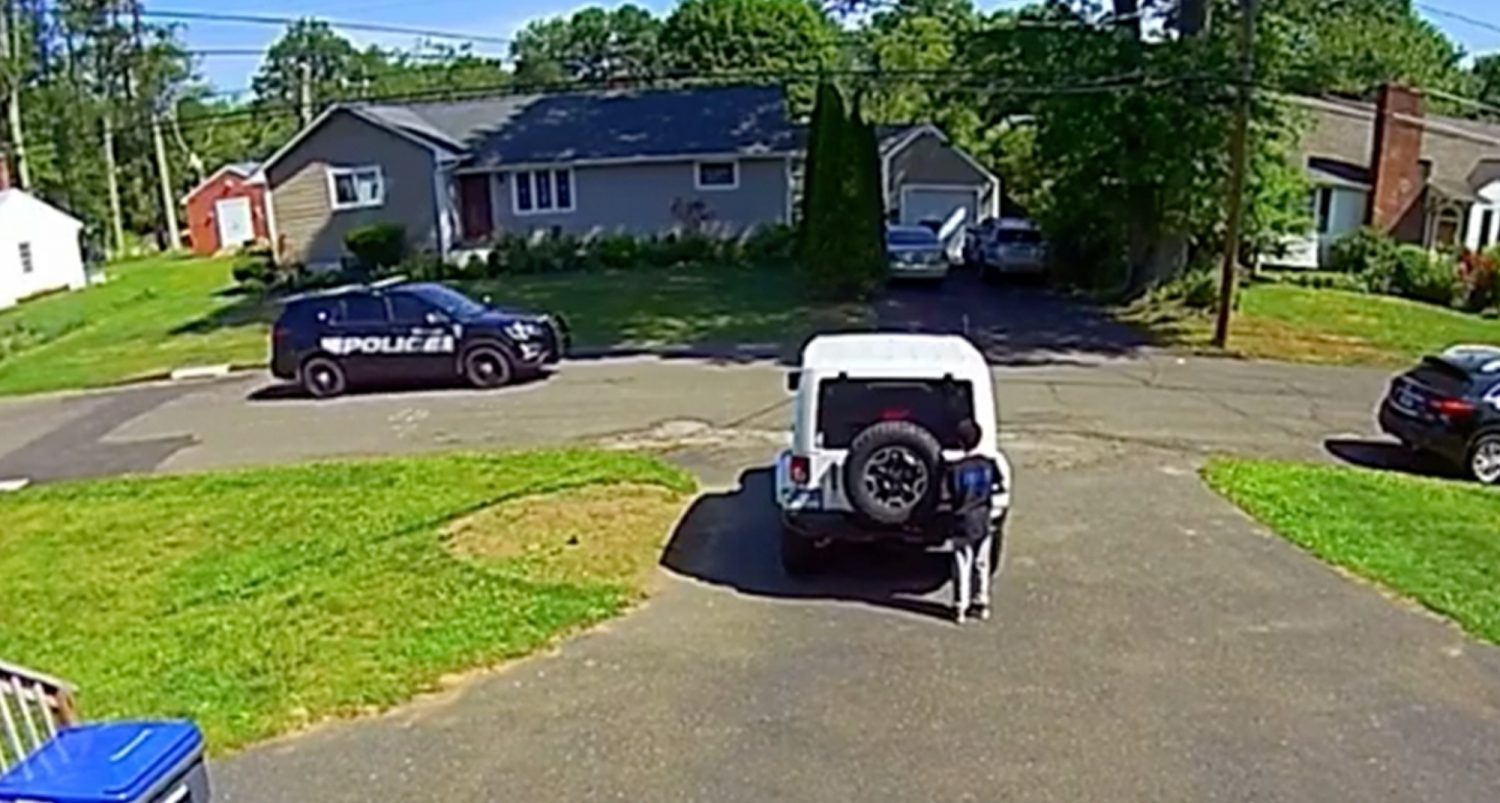Heartbreaking Moment Black Boy, 10, Hides From Passing Police Car In Connecticut