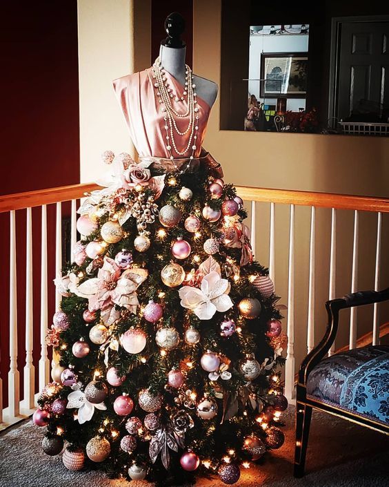christmas trend: upcycling mannequins into stunning christmas ball gowns