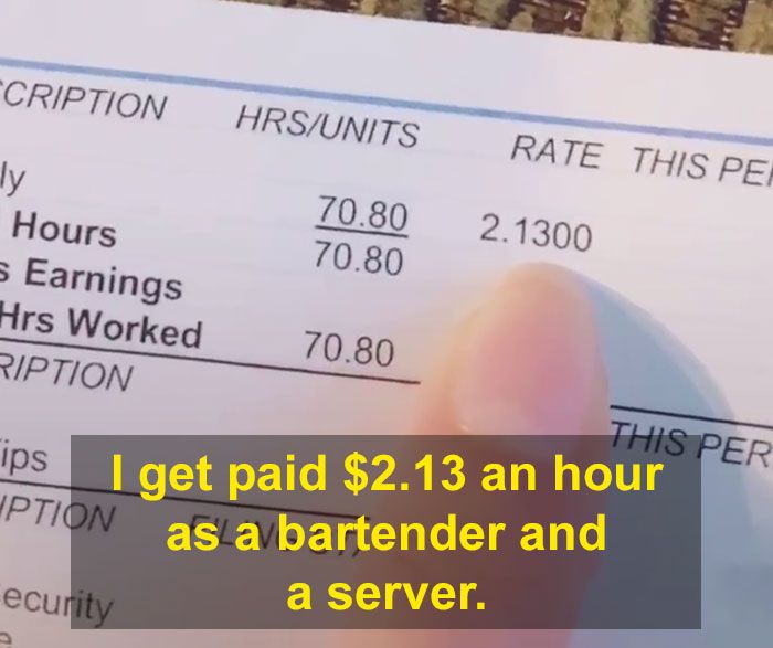 mom shares on tik tok her .28 paycheck she got after working for 70 hours as a waitress and internet has mixed response