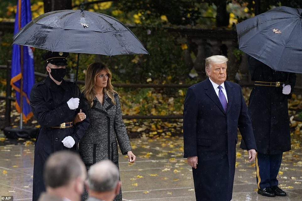 melania trump photo arm-in-arm with a soldier under umbrella goes viral even as donald trump divorce rumors rage