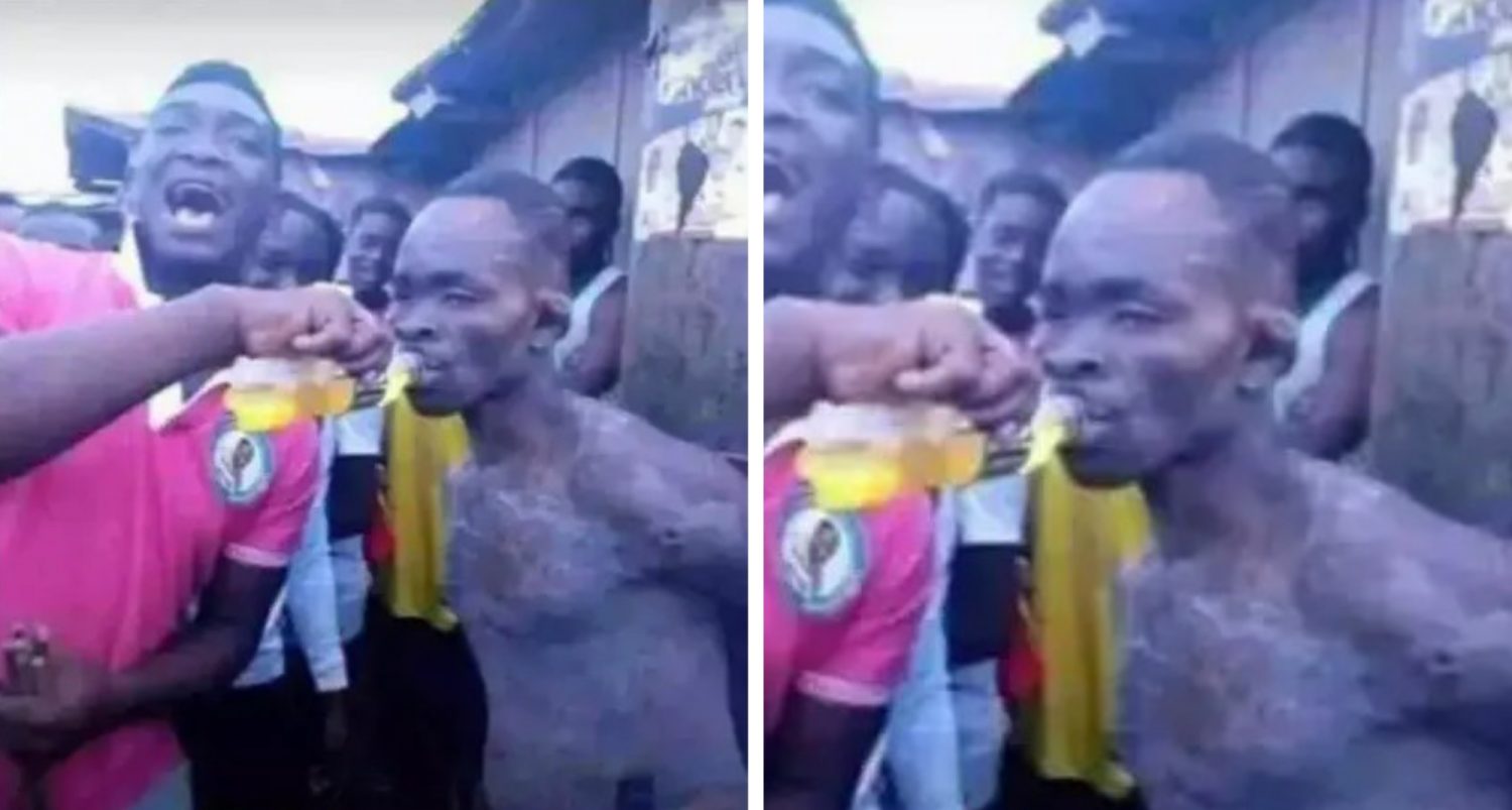Youths Give Energy Drink To Thief So They Can Beat Him Again