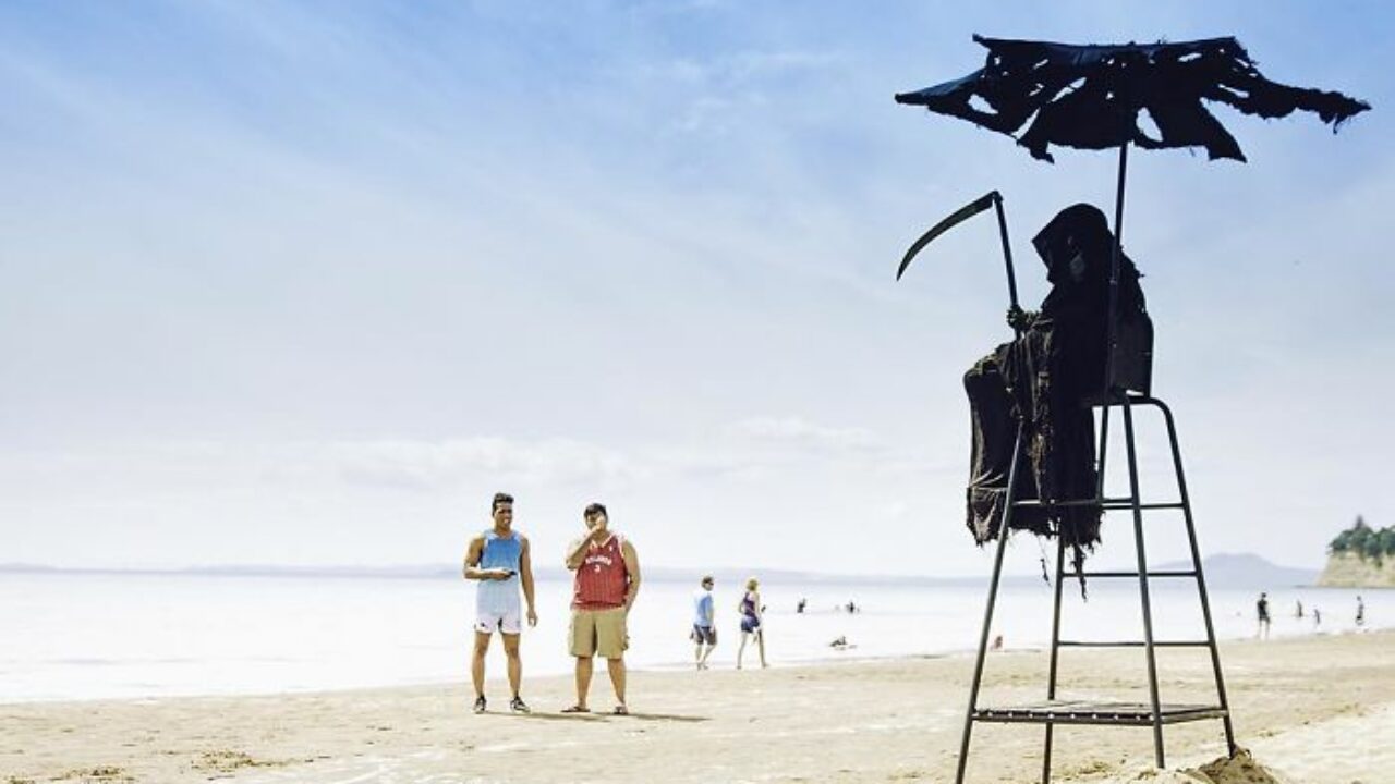guy to travel around florida dressed as the grim reaper to the beaches that opened prematurely