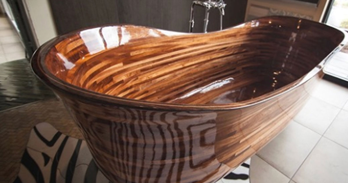 Former Boat Builder Creates Stunning Wooden Bathtubs