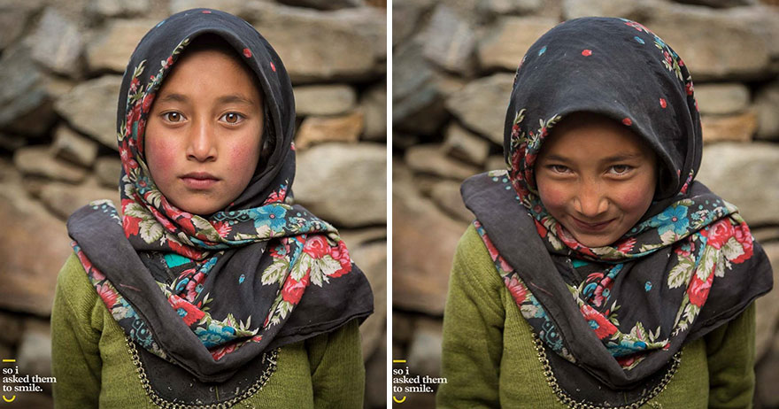 10 pics of people before and after they were asked to smile