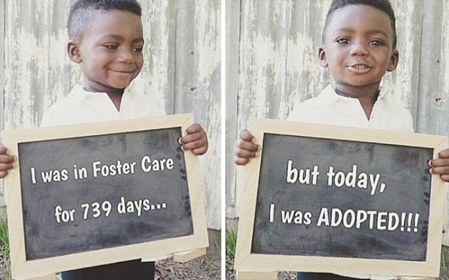 +15 heartwarming pics of kids who were just adopted from foster care