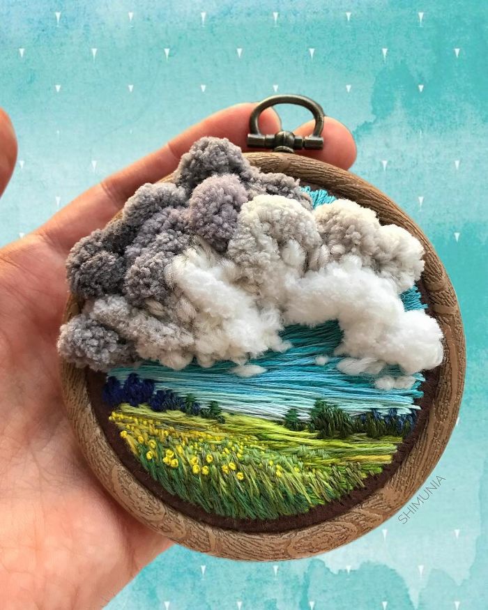 this artist pushes embroidery to its limits with needles and threads, making it look like paint
