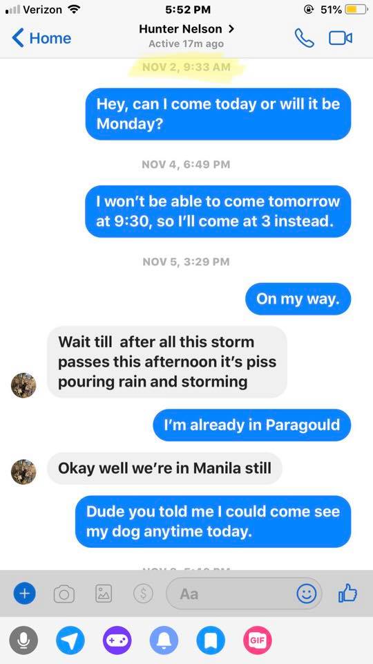 woman shares screenshots of conversation with dog trainer from hell