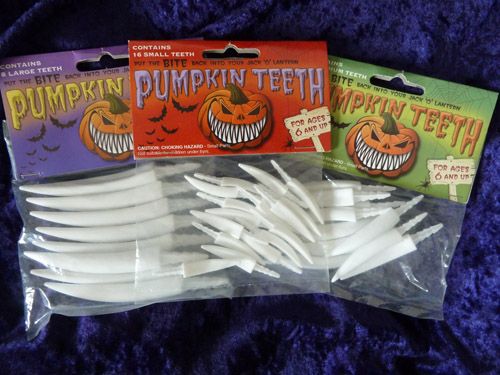 these pumpkin teeth are the easiest way to decorate your pumpkin and make your jack o' lantern extra creepy