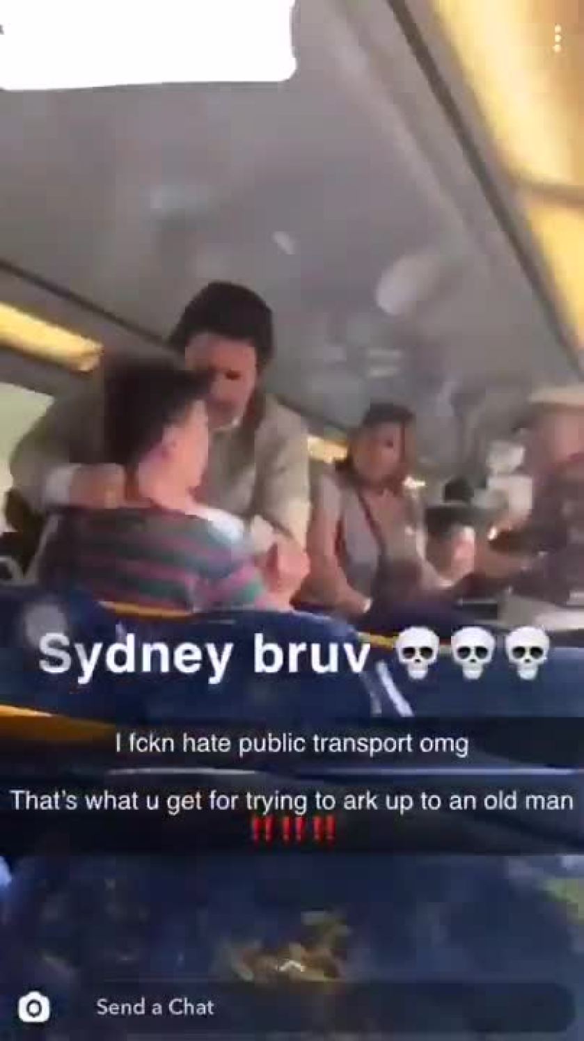 teenager threatens to 'crack' old man on sydney train, gets dealt with by other passengers