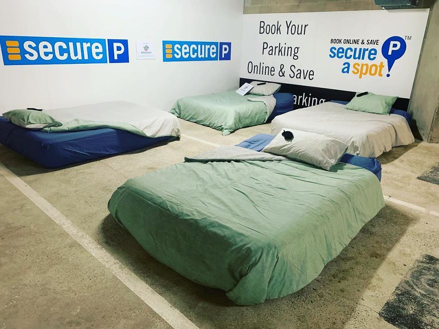 charity turns parking lots into safe haven for the homeless at night