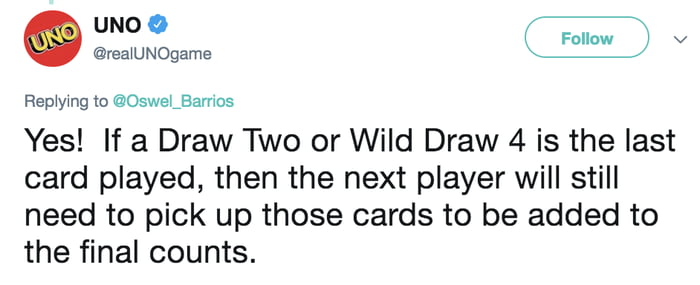 it’s official, you can actually end an uno game with an action card