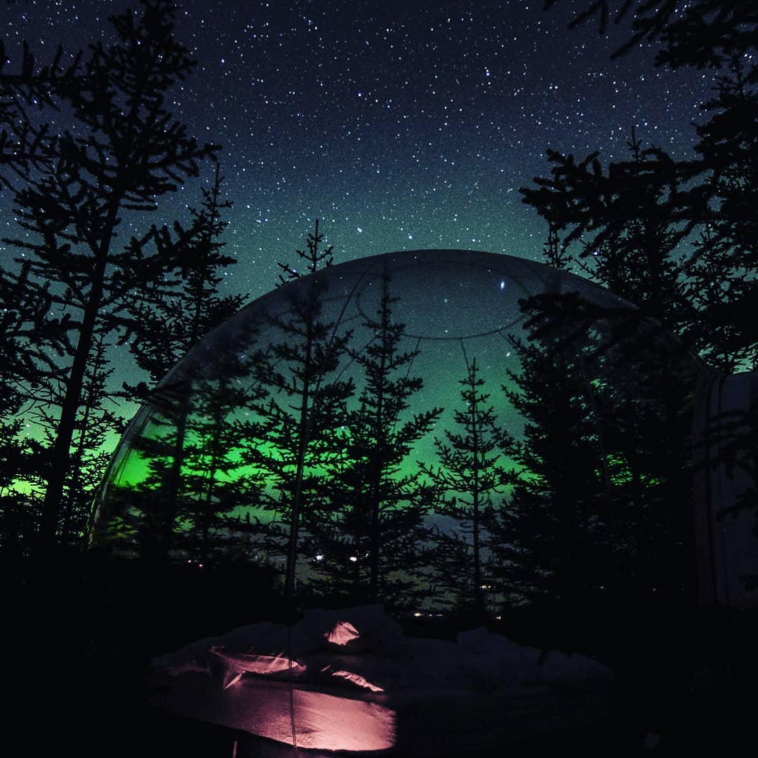 you can now stay in a see-through bubble in iceland that lets you sleep under the northern lights