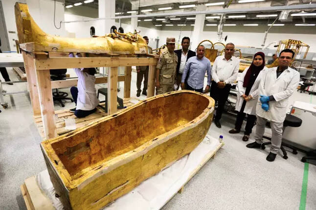 after 3,300 years, king tut's coffin has been removed from his tomb for the first time ever