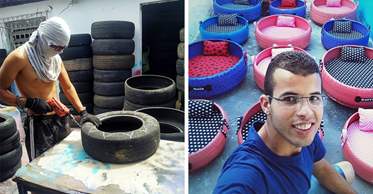 Artist Creates Gorgeous Beds For Animals From The Old Tires People Throw In The Streets