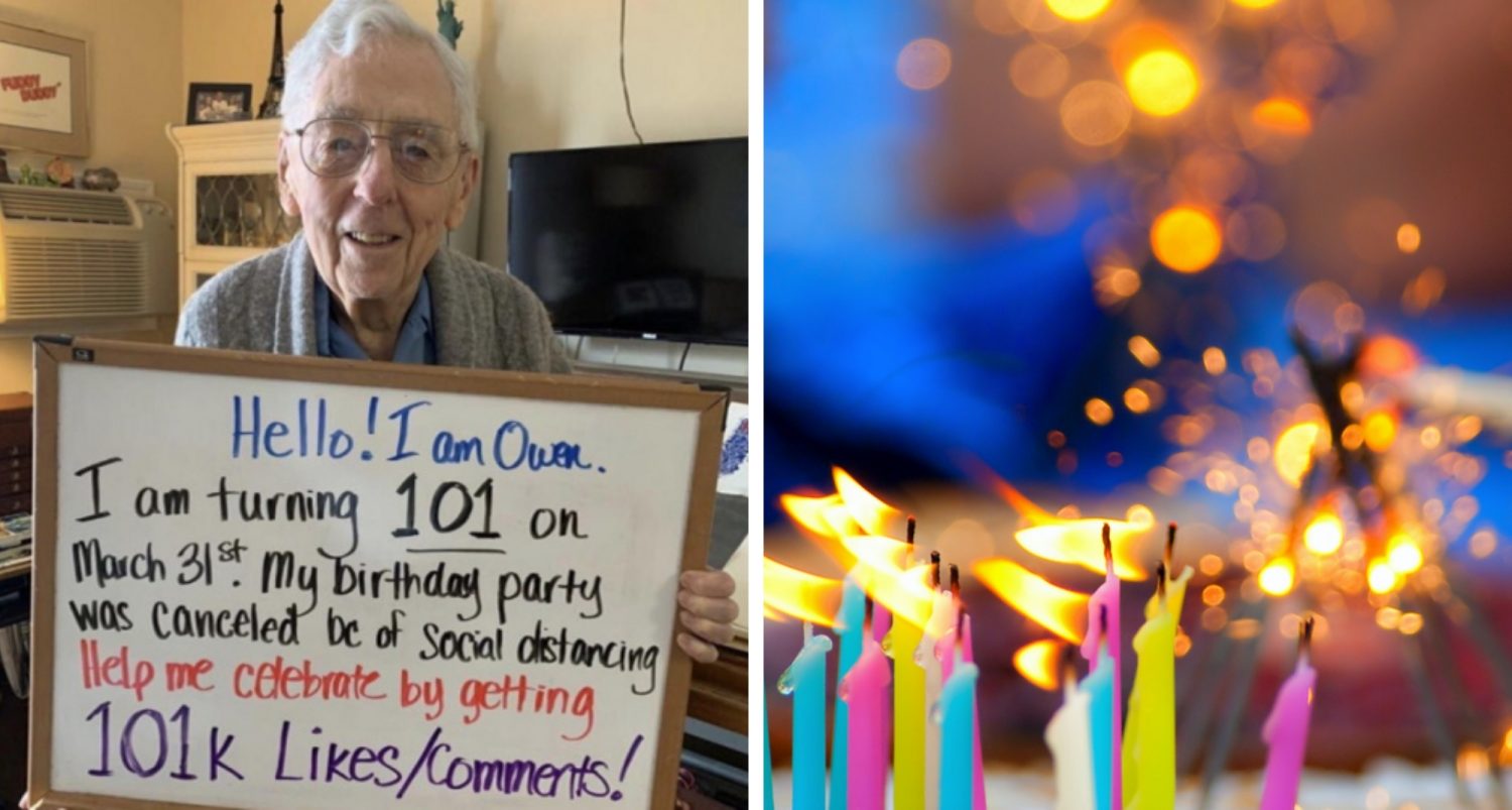 100-year-old Man Asks For 101,000 Likes After 101st Birthday Party Was Canceled