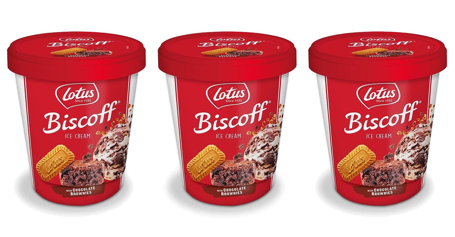 asda is now selling lotus biscoff ice cream stuffed with chocolate brownie chunks