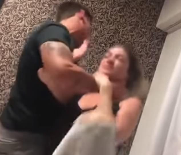 furious boyfriend punches, slaps, and chokes his girlfriend because she forgot gift at a bar
