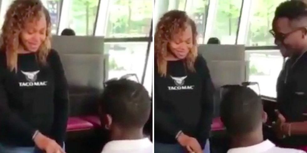 cheating girlfriend gets busted when both boyfriends turn up to propose (video)