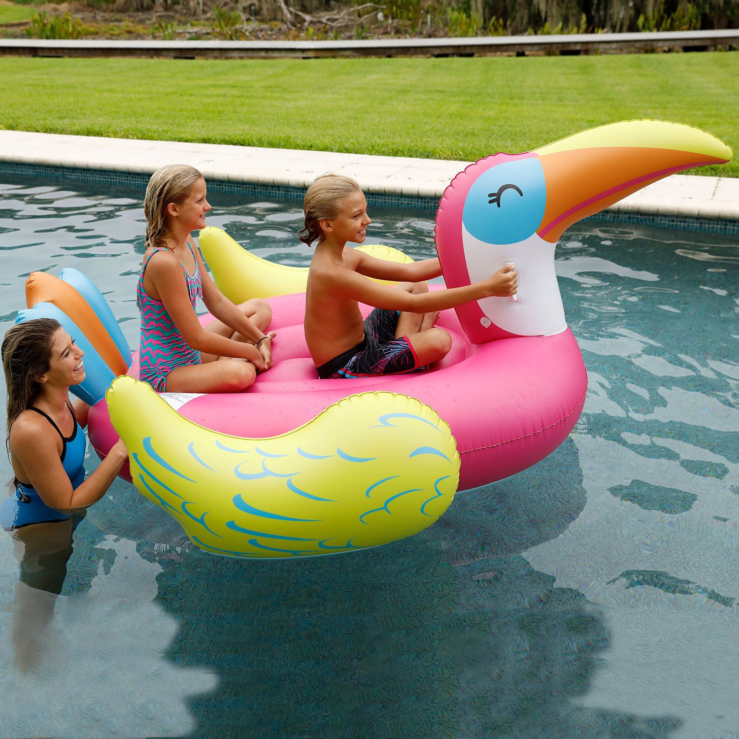 these massive pool floats from sam's club make it so easy to enjoy summer with your bffs