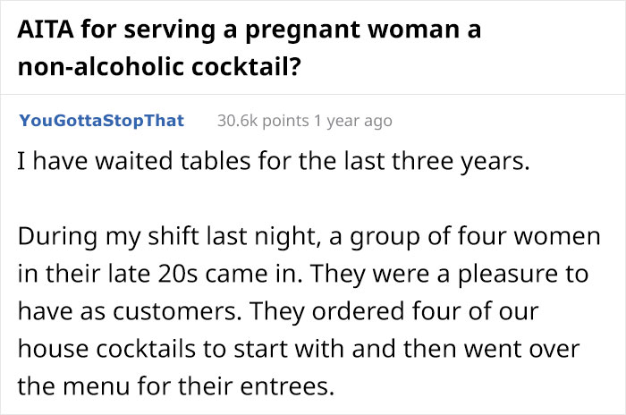 restaurant server secretly gives pregnant woman non-alcoholic cocktails, faces backlash online
