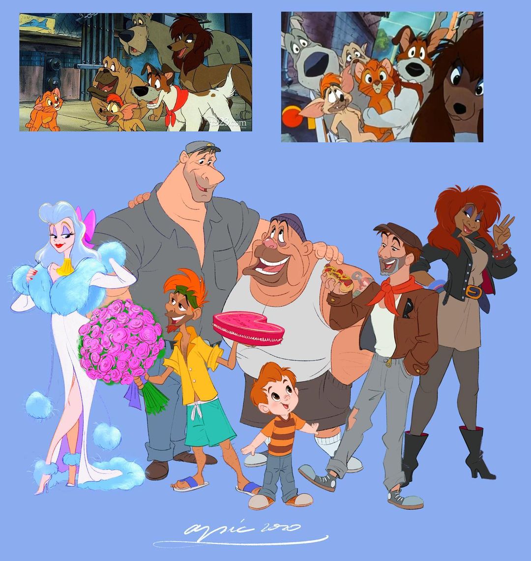 disney 'humanimalized': animal characters turned into humans and humans into animals (20 pics)