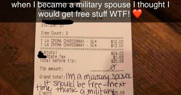 entitled military wife allegedly loses it when restaurant makes her pay for the wine she ordered