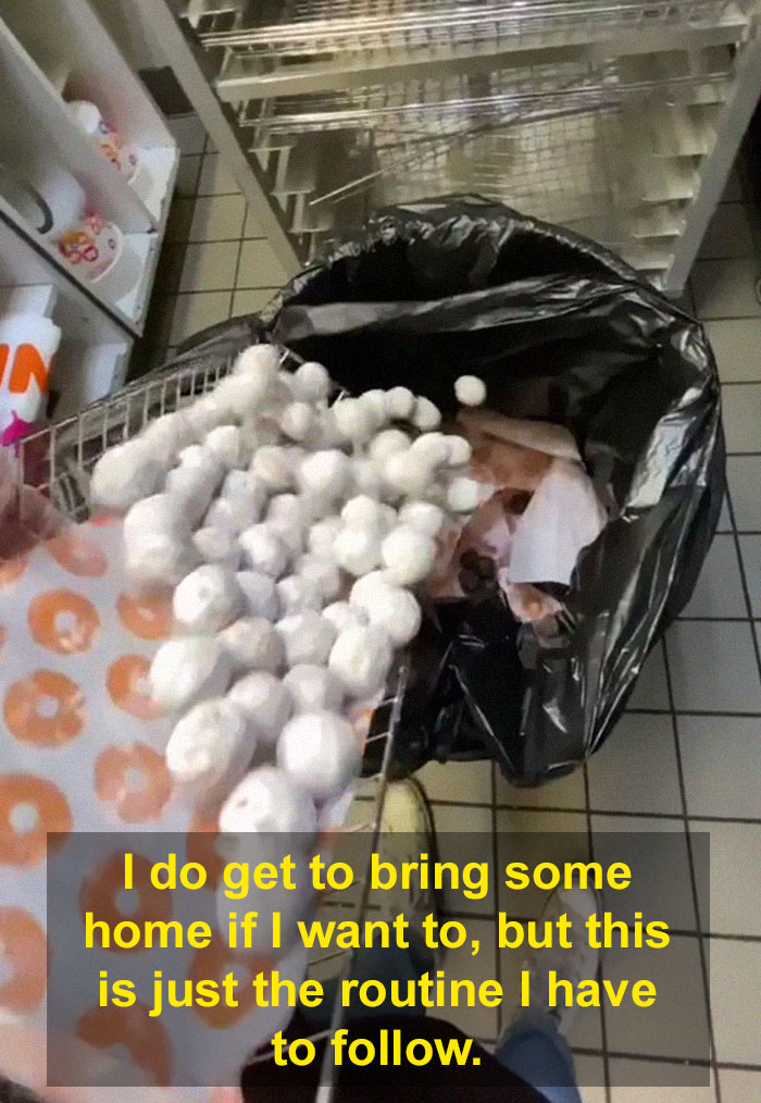 guy can't stand throwing away hundreds of donuts at his job, ends up giving them to the homeless, gets fired