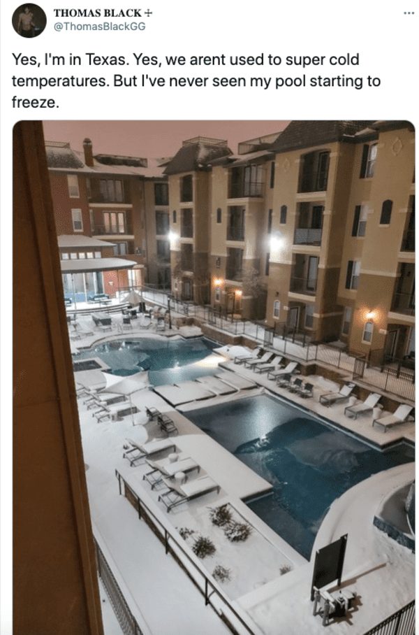 texans are sharing crazy photos of how they're dealing with record low temps (30 pics)