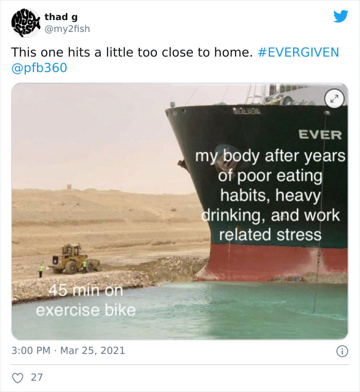 people are cracking up at these 30 memes about the ship stuck in the suez canal
