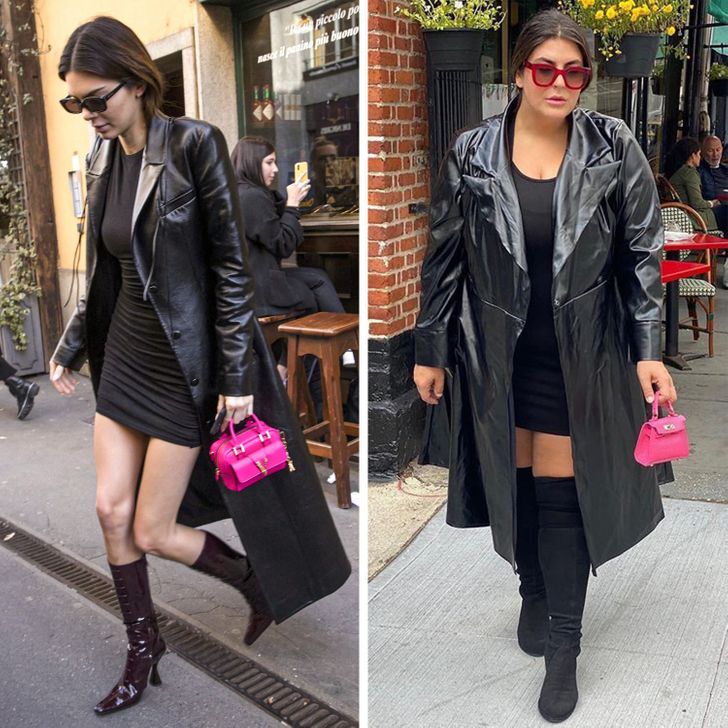 girl proves that you don't need a personal stylist to create a cool look by copying celebrities' outfits