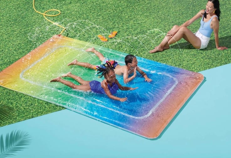 target is selling a $30 rainbow water blobz that is perfect for lounging in the sun