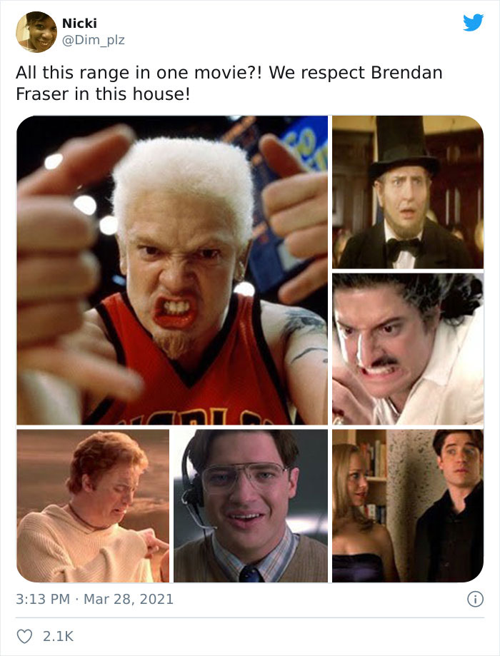 the internet just made brendan fraser go viral simply for being awesome, and here are 30 of the best tweets