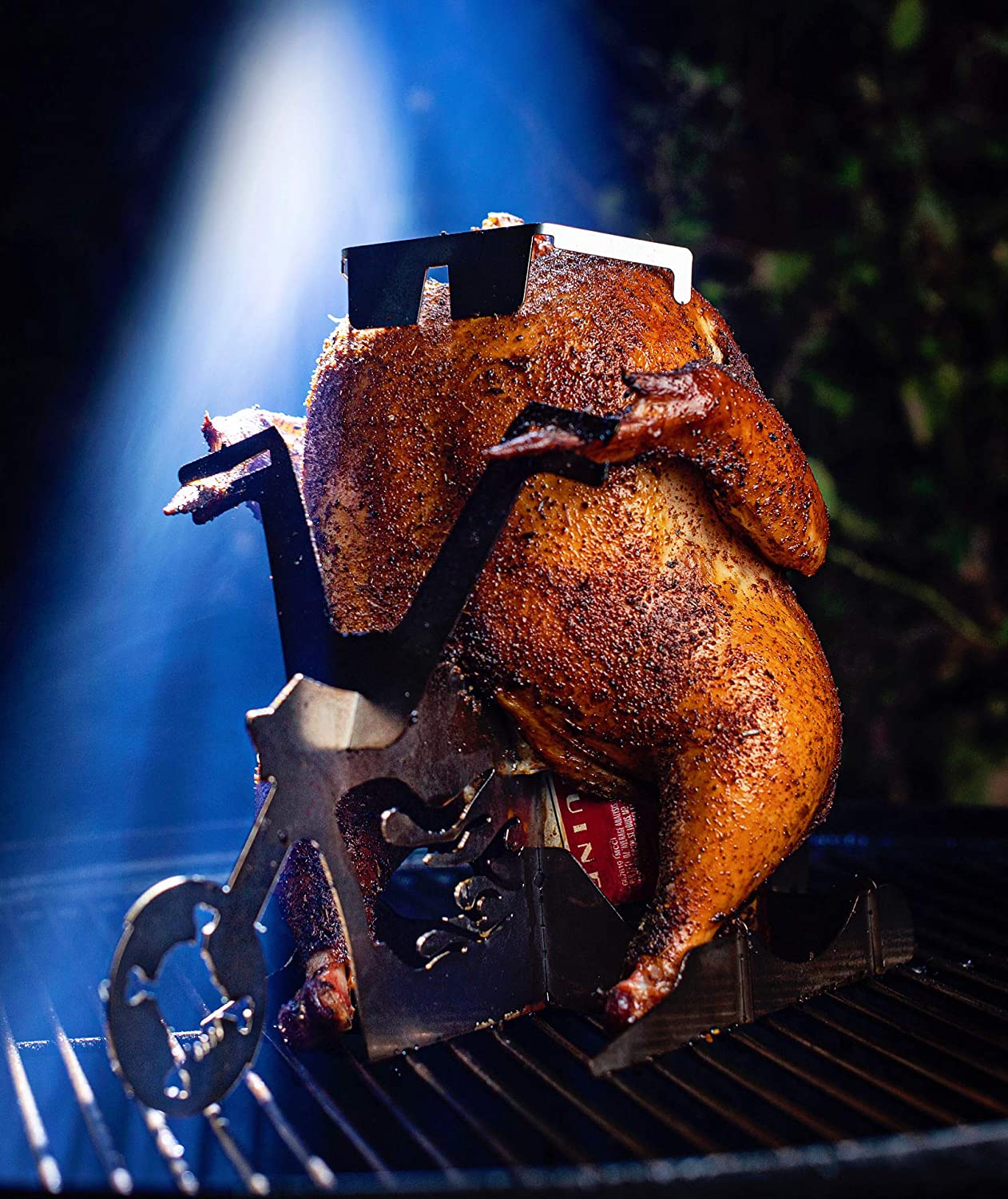 you can get a flaming bike beer can chicken stand for the grill master that likes to be extra