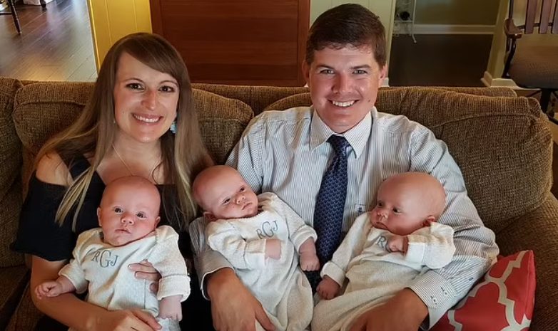 woman who became menopausal in her early 30s beats 200 million-to-one odds to give birth to identical triplets after $30,000 fertility fundraiser