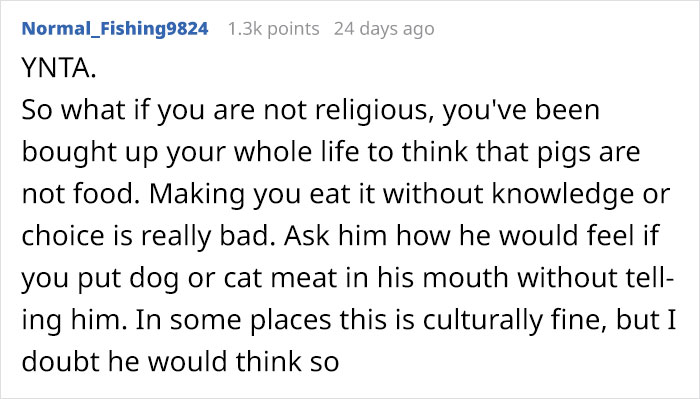 progressive muslim gets tricked into eating pork on his birthday, wonders if he should move out and leave his bf