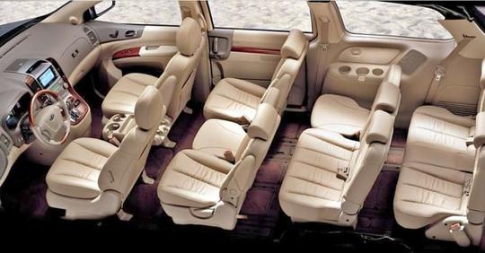 this new kia seats 11 people so, go ahead and bring the entire family for a ride