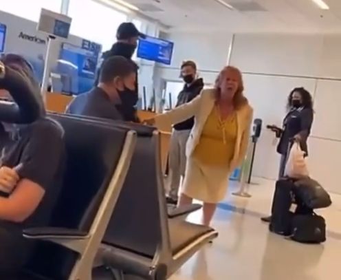 Outraged “karen” Has Meltdown At Airport And Demands To Speak To The Manager