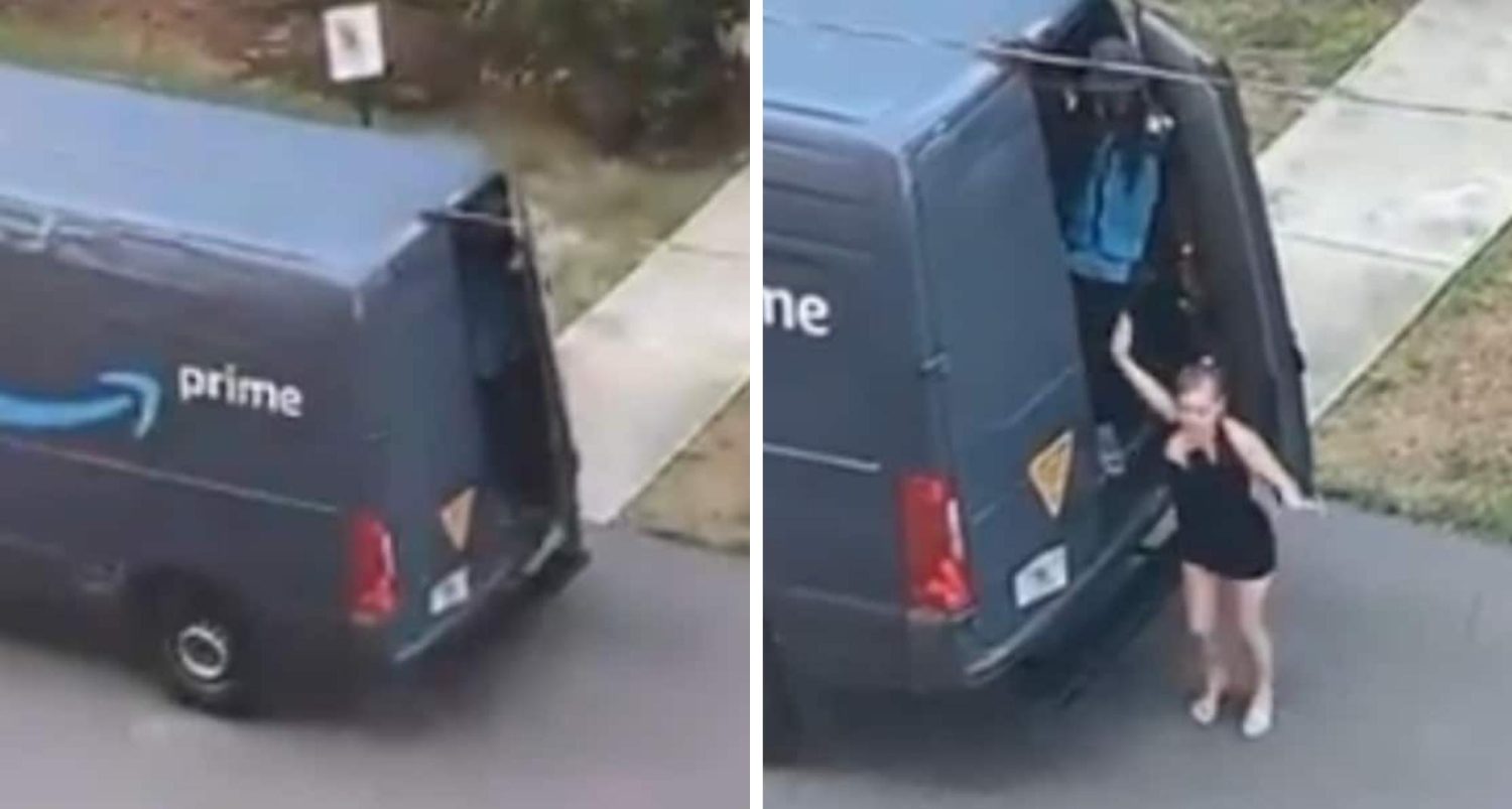 Amazon Driver Fired After Video Of Woman In Skimpy Dress Sneaking From The Back Of His Van Goes Viral