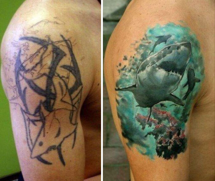 20 Times Tattoo Artists Did Amazing Cover-Ups Of People's Embarrassing Old Tattoos