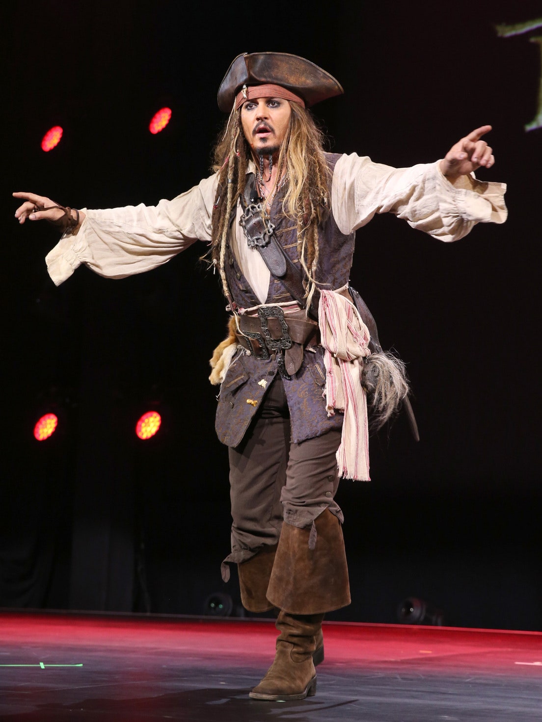 Johnny Depp Slips Into Character As Captain Jack Sparrow After Court