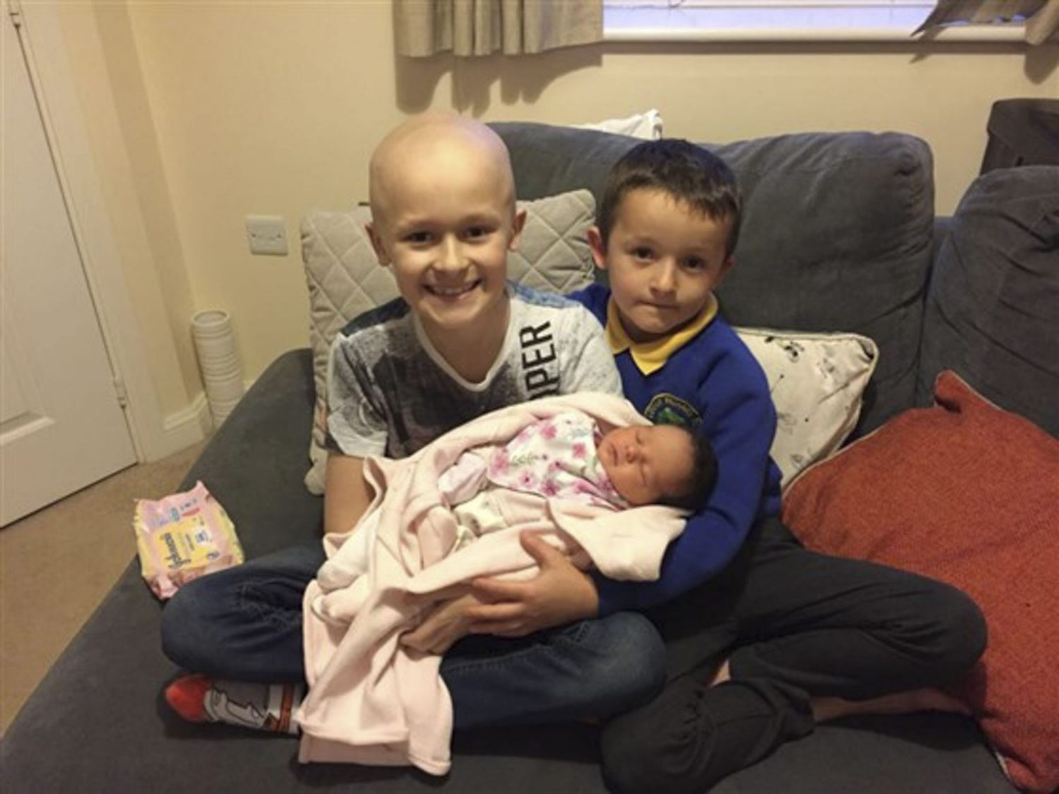 Dying 9-year-old Boy Bailey Cooper Hangs On Just Long Enough To Meet Baby Sister