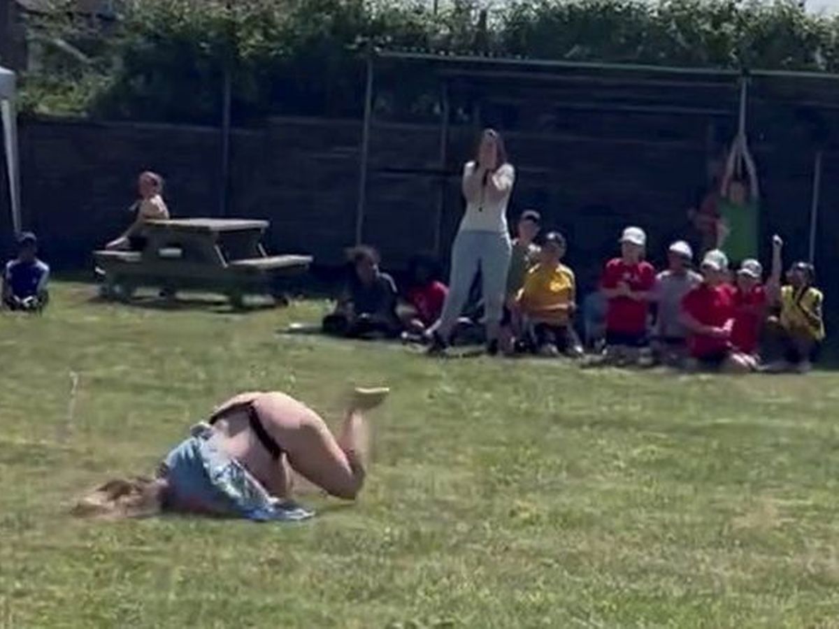 Moment Competitive Mother Pushes Another Mum Over At School Race