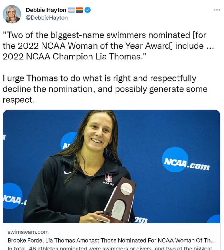 Tennis Legend Martina Navratilova Says What We're All Thinking About Trans Swimmer Lia Thomas' "woman Of The Year" Nomination