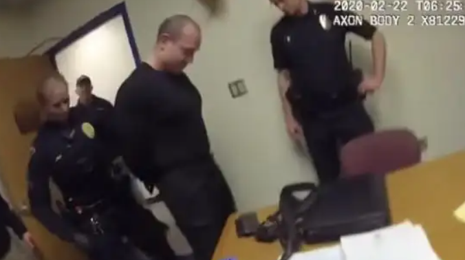 Police Officer's Uniform Cut Off During Arrest For Domestic Violence