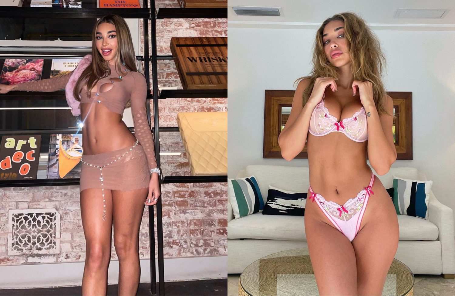 Chantel Jeffries Looking Relaxed In Cute Bra And Tight Pants