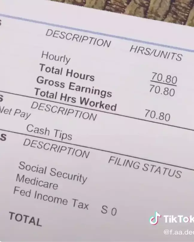 Bartender Shares Her Paycheck, Revealing That She Earned .28 After 70 Hours Of Work