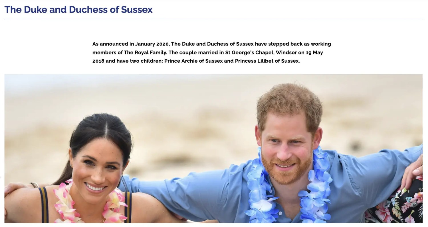 Prince Harry And Meghan Markle Experience 'Downgrade' On Buckingham Palace Website