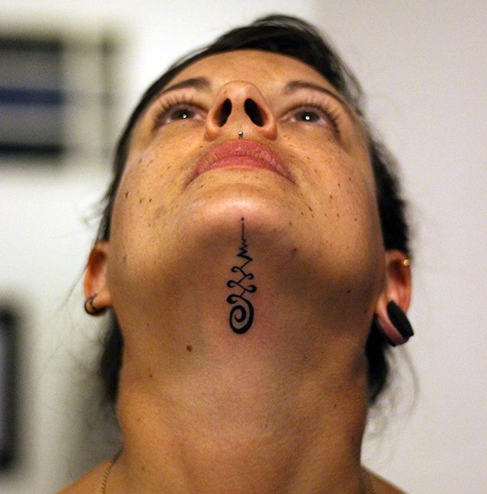 Subtle, Yet Stunning Under-Chin Tattoos