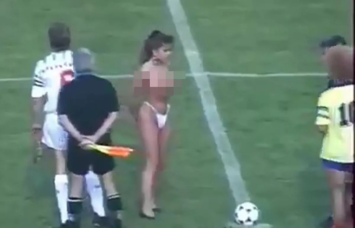 Topless Model Starts Colombia Vs. Hungary Game To Celebrate Women's Freedom